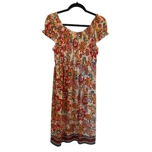 Darling Dress Barn size 12 ruched short sleeve knee length. #boho #dressbarn